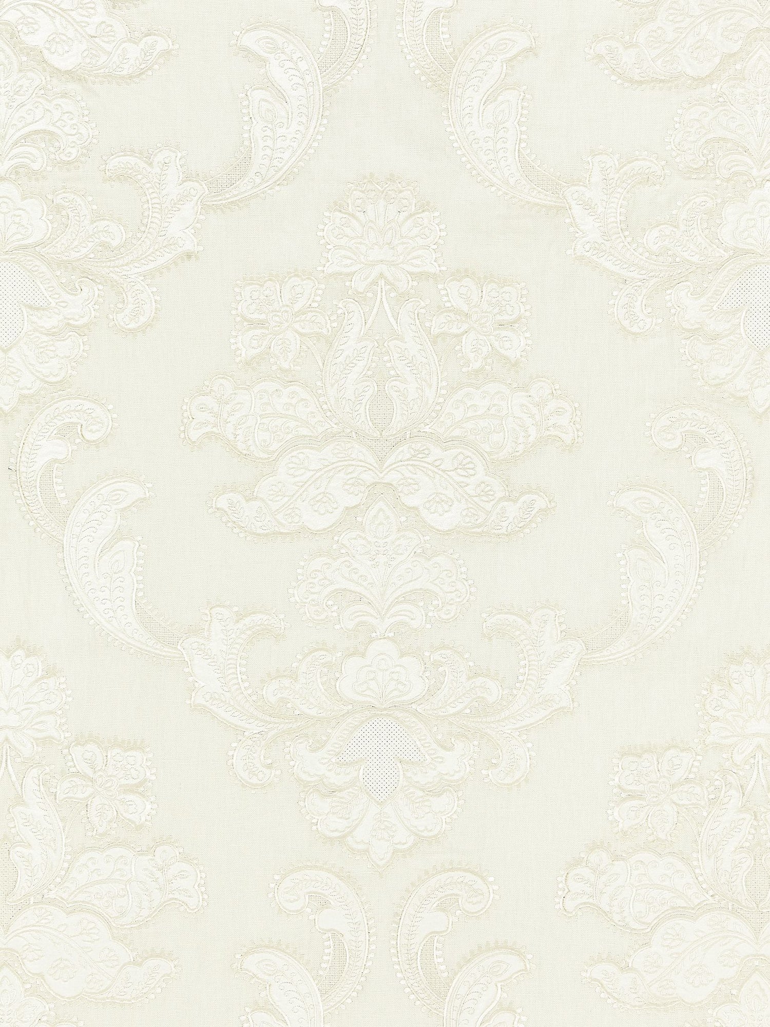 Cornelia Damask Embroidery fabric in ivory color - pattern number SC 000127160 - by Scalamandre in the Scalamandre Fabrics Book 1 collection