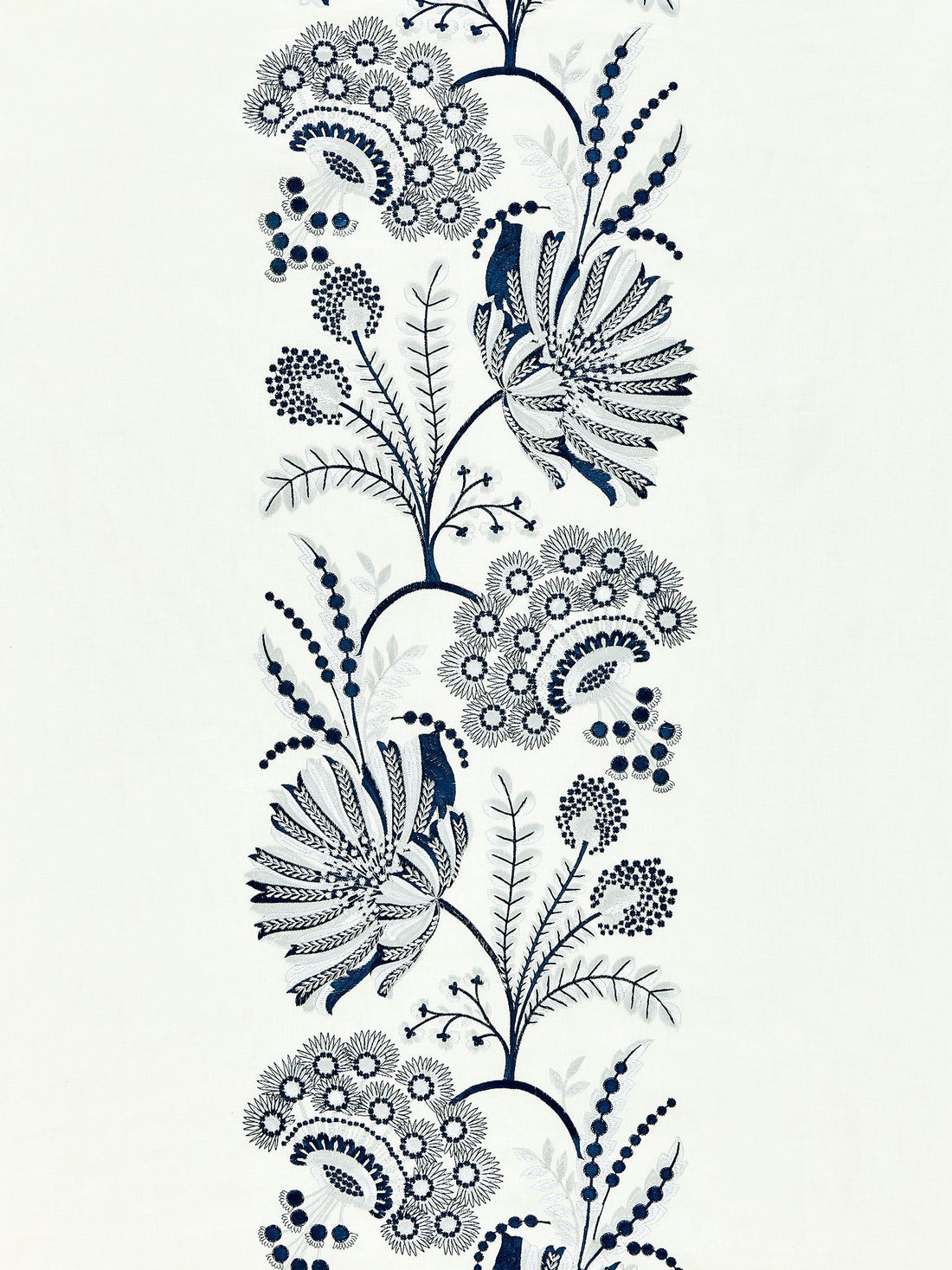 Annelise Embroidery fabric in porcelain color - pattern number SC 000127162 - by Scalamandre in the Scalamandre Fabrics Book 1 collection