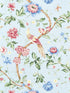 Orienteaux fabric in rose and blue on glacier blue color - pattern number SC 000216300M - by Scalamandre in the Scalamandre Fabrics Book 1 collection