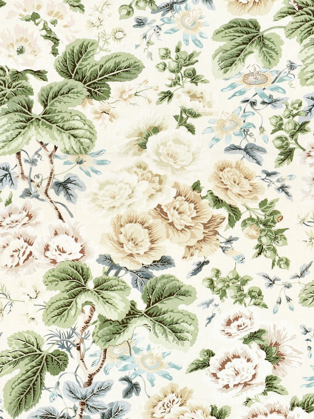 Highgrove Linen Print fabric in rich cream color - pattern number SC 000216595 - by Scalamandre in the Scalamandre Fabrics Book 1 collection