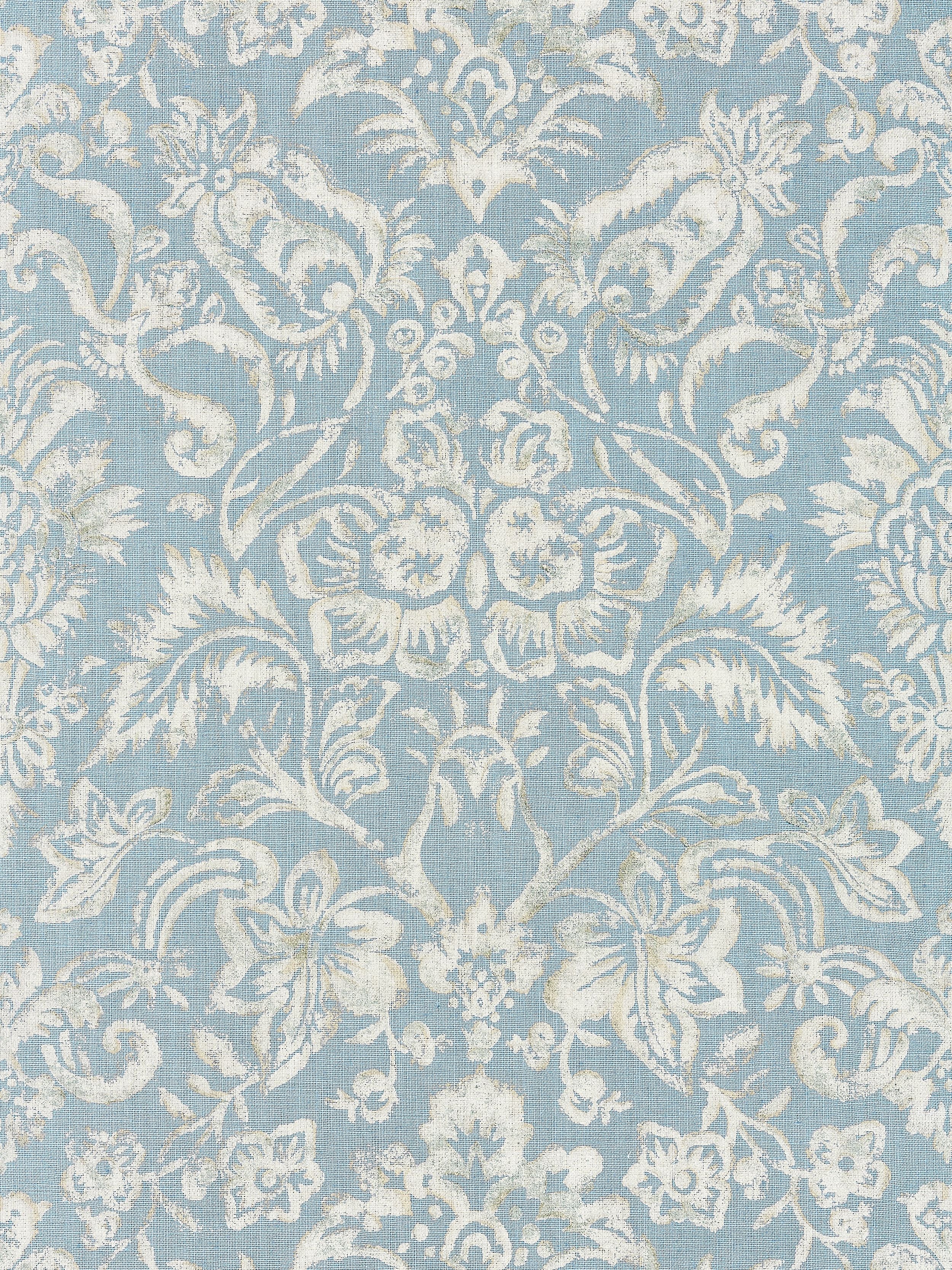 Mansfield Damask Print fabric in bluestone and silver color - pattern number SC 000216598 - by Scalamandre in the Scalamandre Fabrics Book 1 collection