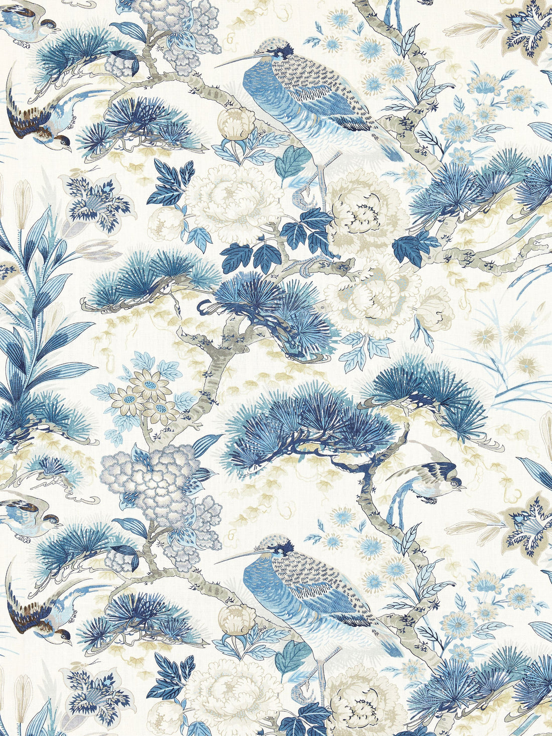 Shenyang Linen Print fabric in porcelain color - pattern number SC 000216601 - by Scalamandre in the Scalamandre Fabrics Book 1 collection