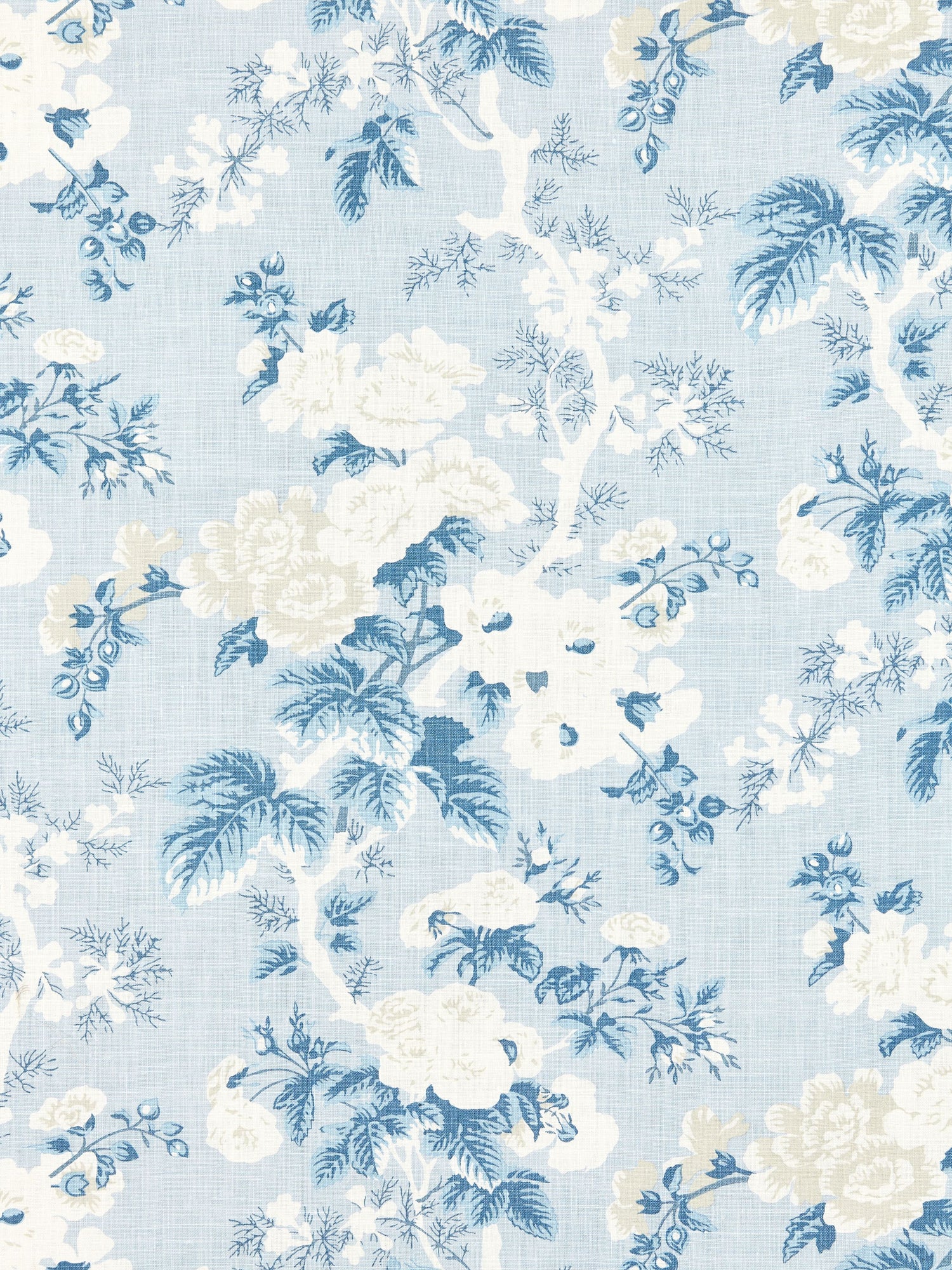 Ascot Linen Print fabric in sky color - pattern number SC 000216602 - by Scalamandre in the Scalamandre Fabrics Book 1 collection
