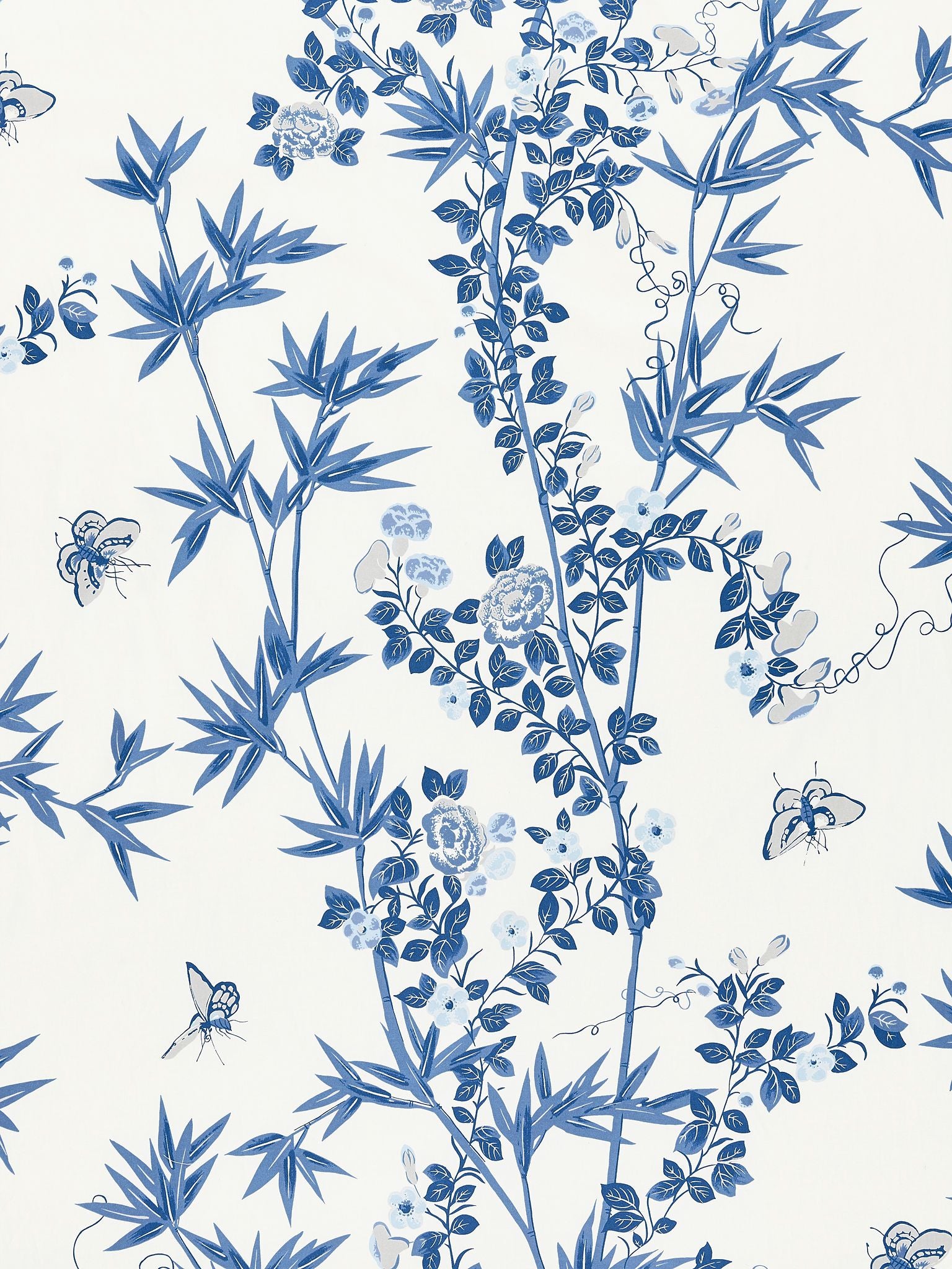 Jardin De Chine fabric in porcelain color - pattern number SC 000216608 - by Scalamandre in the Scalamandre Fabrics Book 1 collection
