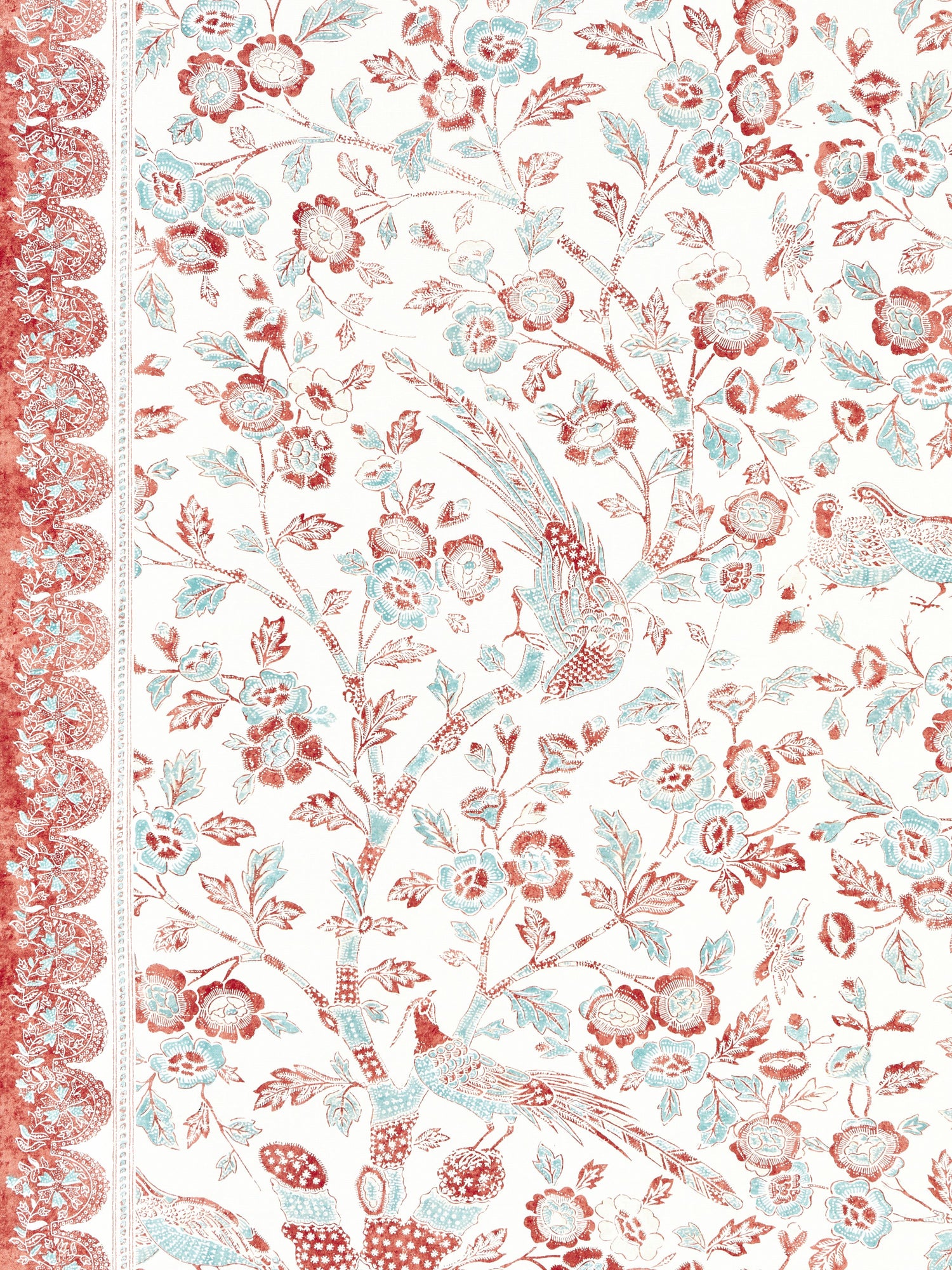 Anissa Print fabric in coral spice color - pattern number SC 000216625 - by Scalamandre in the Scalamandre Fabrics Book 1 collection