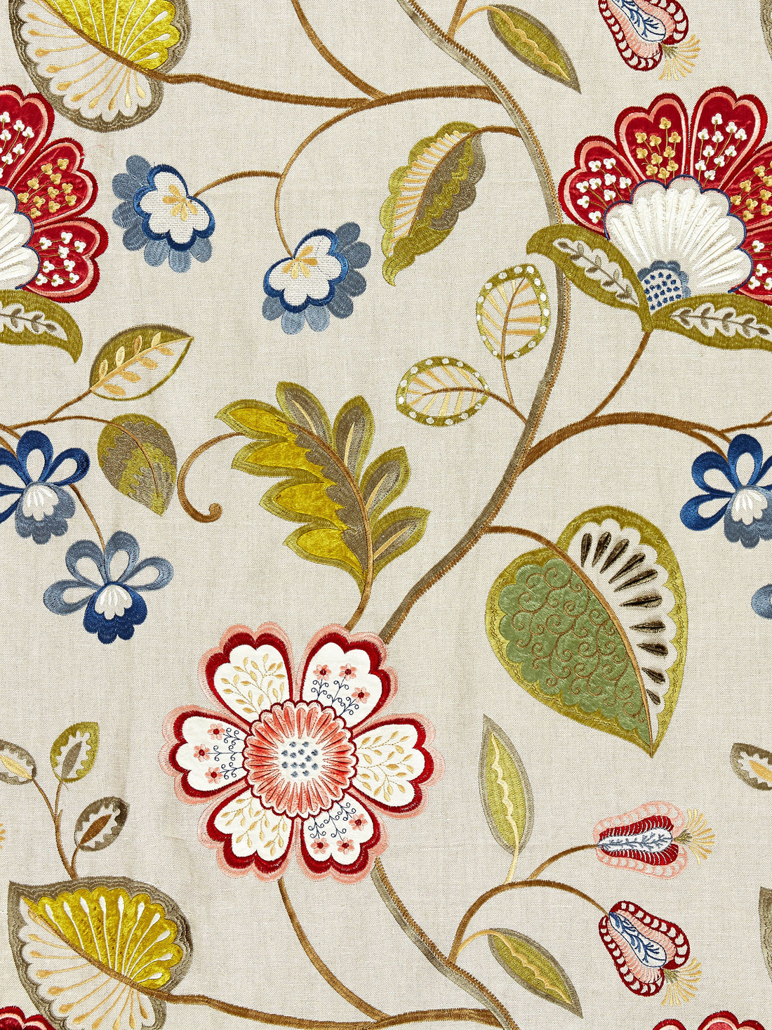 Willowood Embroidery fabric in bloom color - pattern number SC 000227071 - by Scalamandre in the Scalamandre Fabrics Book 1 collection