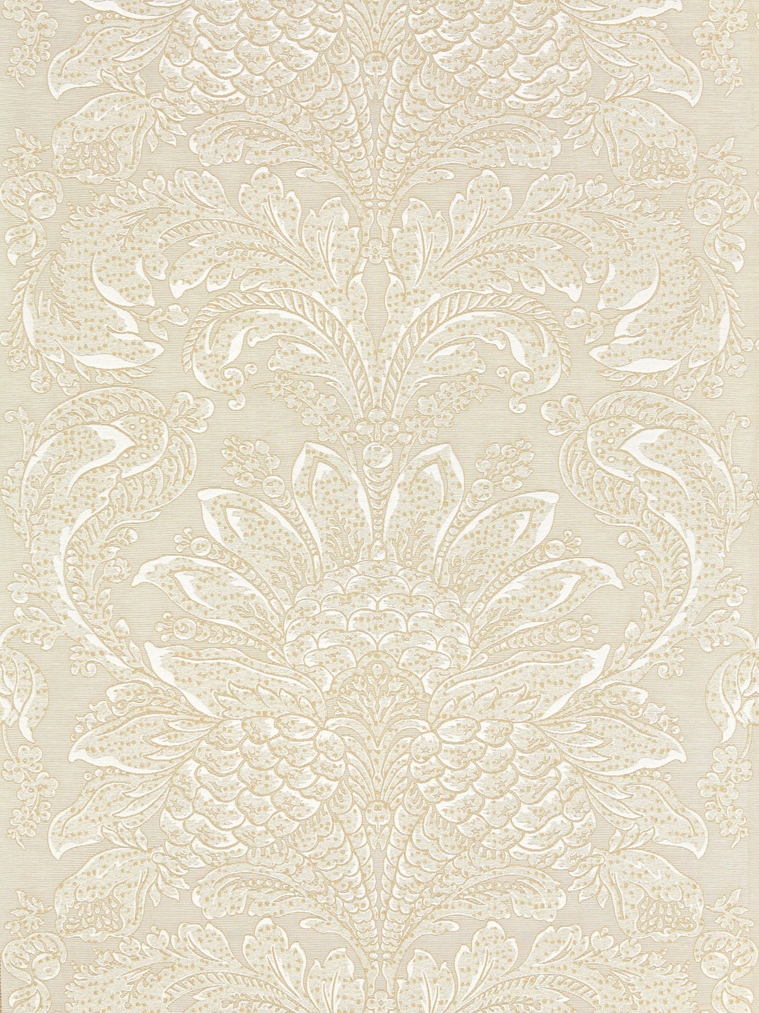 Carlotta Damask fabric in fog color - pattern number SC 000227081 - by Scalamandre in the Scalamandre Fabrics Book 1 collection