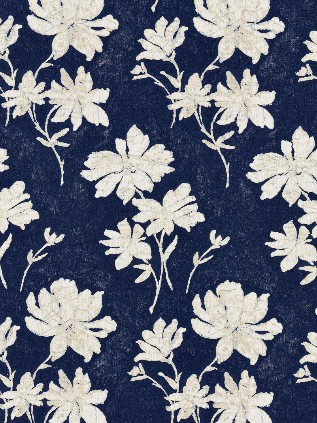 Flore Batik fabric in indigo color - pattern number SC 000227082 - by Scalamandre in the Scalamandre Fabrics Book 1 collection