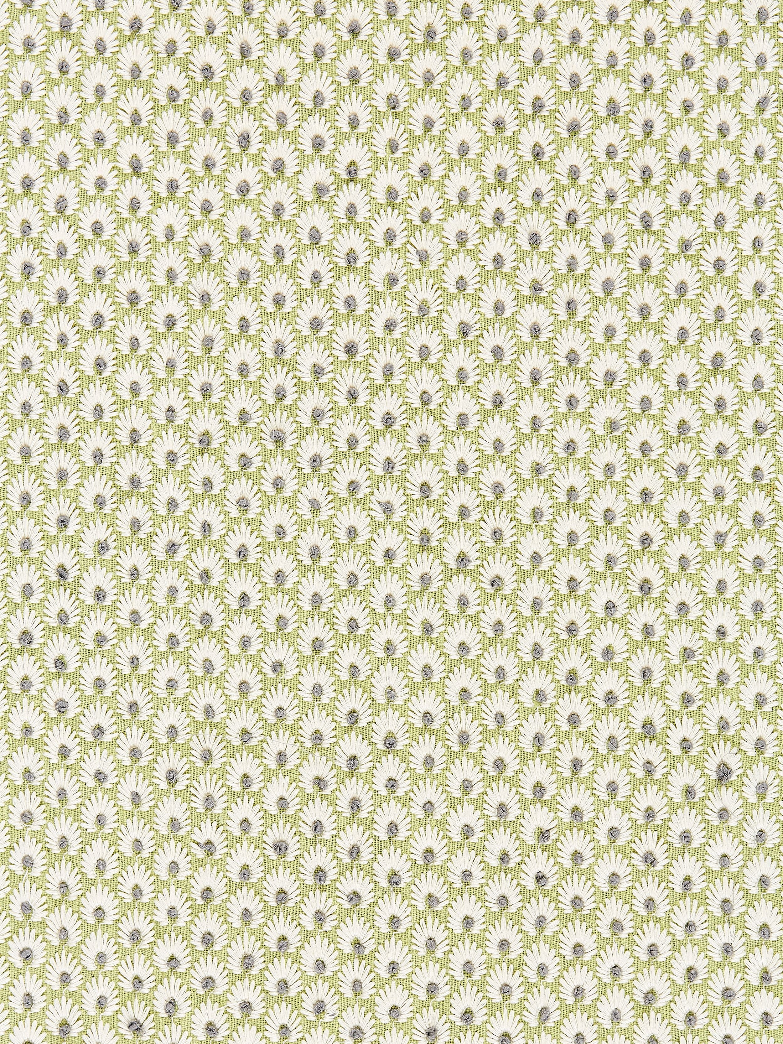 Fleur Embroidery fabric in celery color - pattern number SC 000227123 - by Scalamandre in the Scalamandre Fabrics Book 1 collection