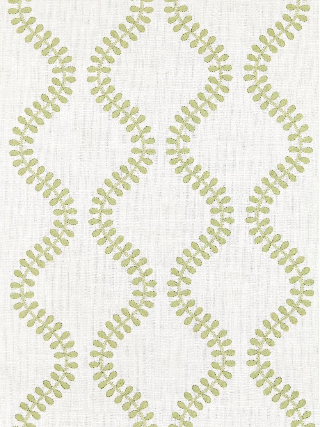 Foglia Embroidery fabric in celery color - pattern number SC 000227127 - by Scalamandre in the Scalamandre Fabrics Book 1 collection