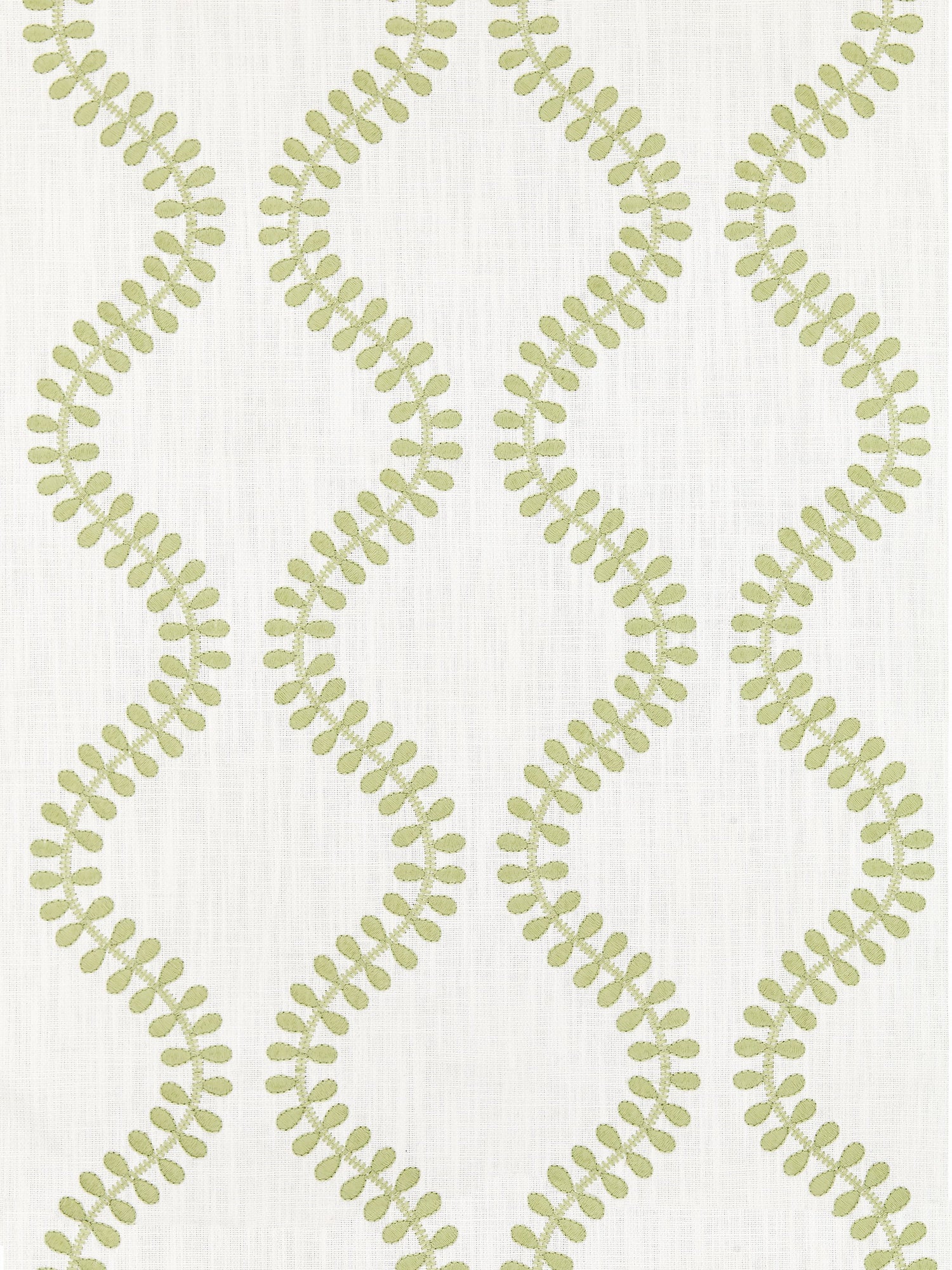 Foglia Embroidery fabric in celery color - pattern number SC 000227127 - by Scalamandre in the Scalamandre Fabrics Book 1 collection