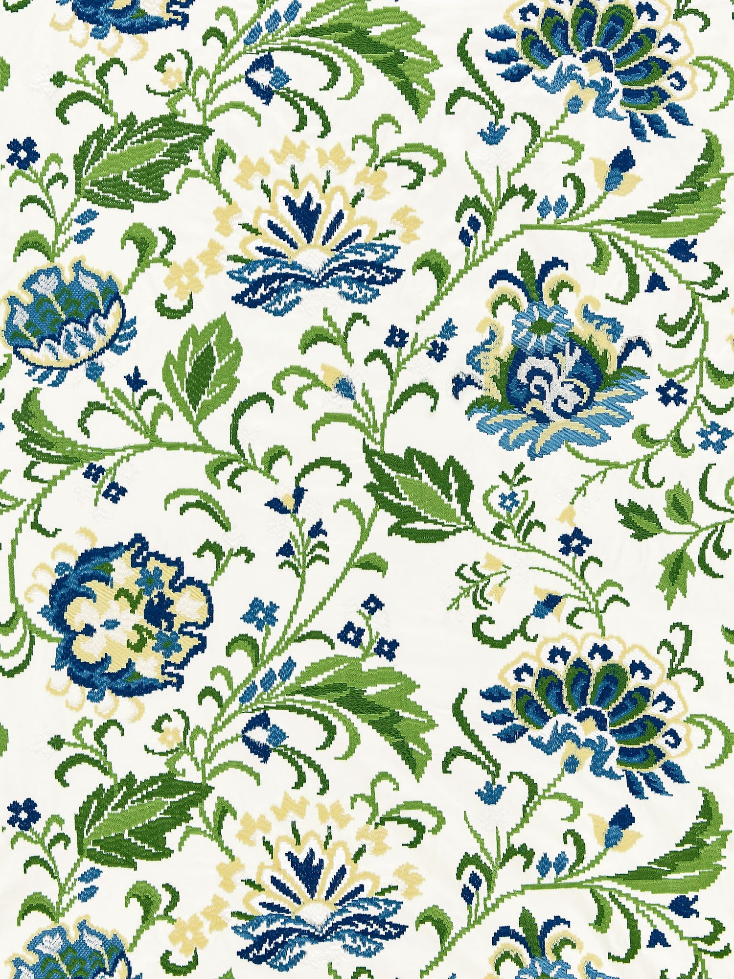 Delphine Embroidery fabric in jardin color - pattern number SC 000227173 - by Scalamandre in the Scalamandre Fabrics Book 1 collection