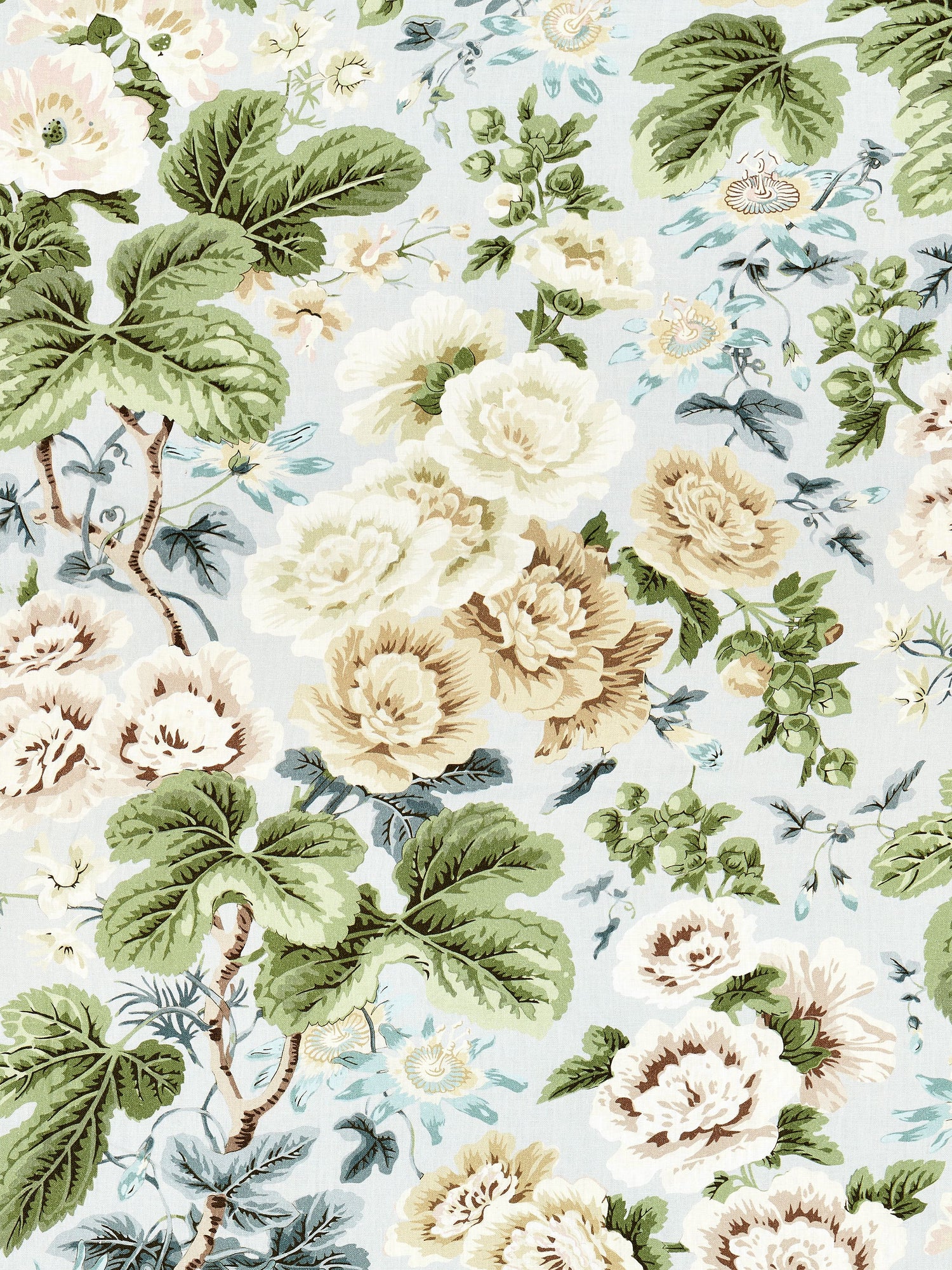 Highgrove Linen Print fabric in rain color - pattern number SC 000316595 - by Scalamandre in the Scalamandre Fabrics Book 1 collection