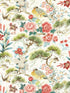 Shenyang Linen Print fabric in bloom color - pattern number SC 000316601 - by Scalamandre in the Scalamandre Fabrics Book 1 collection