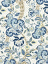 Cumbria Hand Block Print fabric in china blue on ivory color - pattern number SC 000316603 - by Scalamandre in the Scalamandre Fabrics Book 1 collection