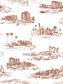Cairo Toile fabric in red clay color - pattern number SC 000316635 - by Scalamandre in the Scalamandre Fabrics Book 1 collection