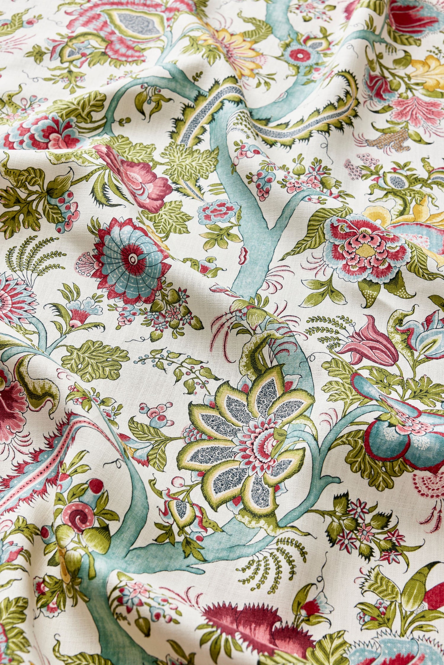 Metropolitan Palampore Print fabric in flower garden color - pattern number SC 000316649 - by Scalamandre in the Scalamandre Fabrics Book 1 collection
