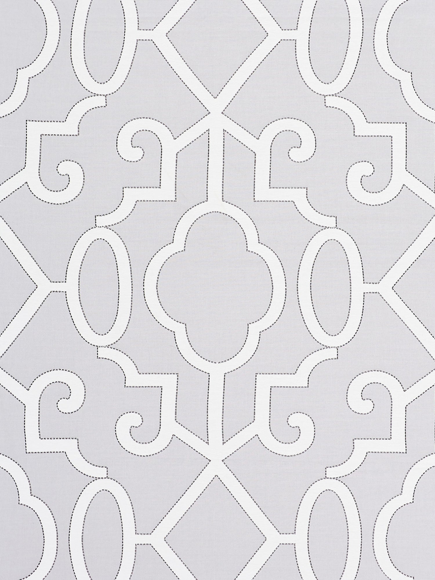 Ming Fretwork fabric in pearl grey color - pattern number SC 000327012 - by Scalamandre in the Scalamandre Fabrics Book 1 collection