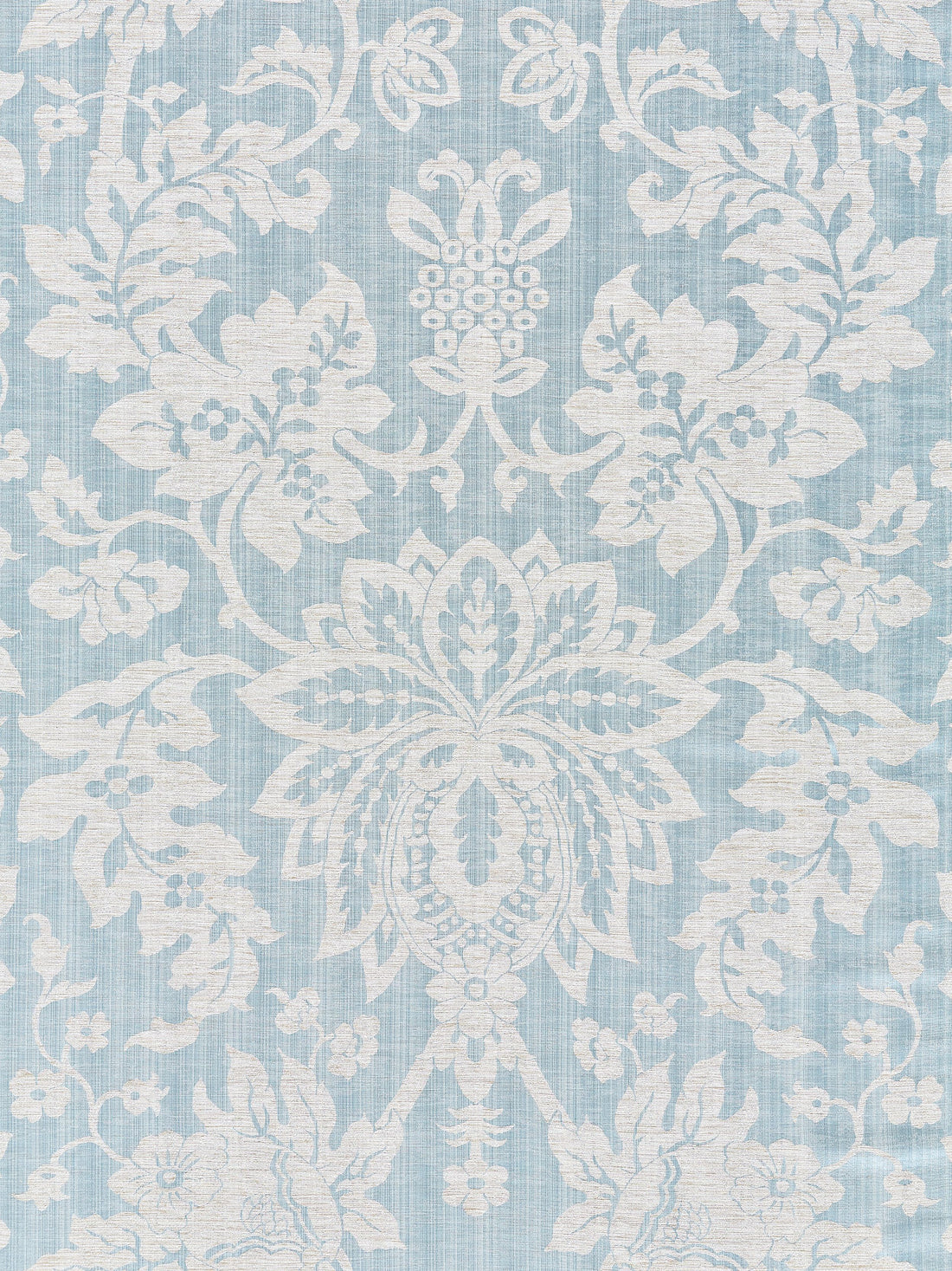 Metalline Damask fabric in bluestone color - pattern number SC 000327136 - by Scalamandre in the Scalamandre Fabrics Book 1 collection