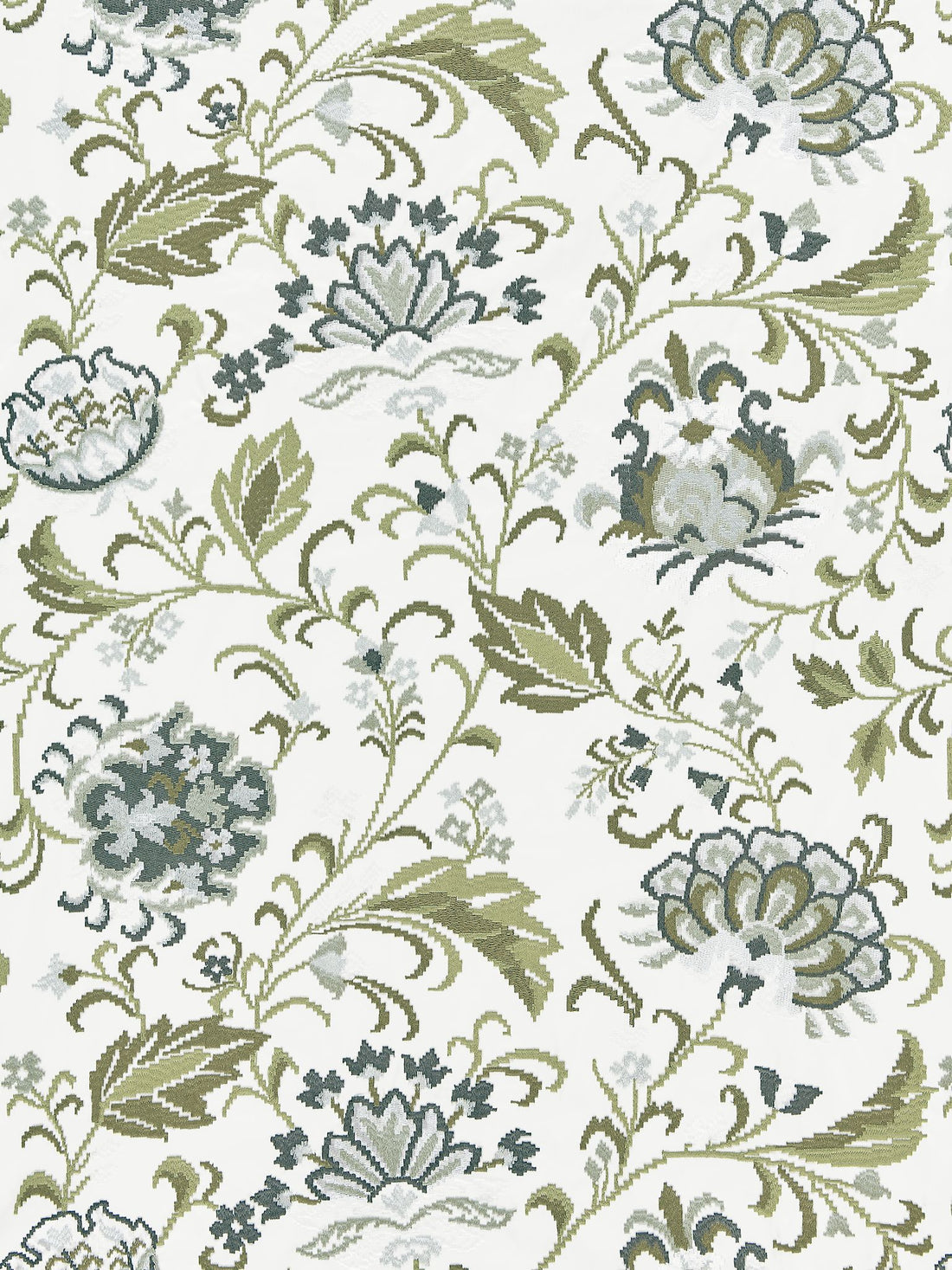 Delphine Embroidery fabric in ash color - pattern number SC 000327173 - by Scalamandre in the Scalamandre Fabrics Book 1 collection