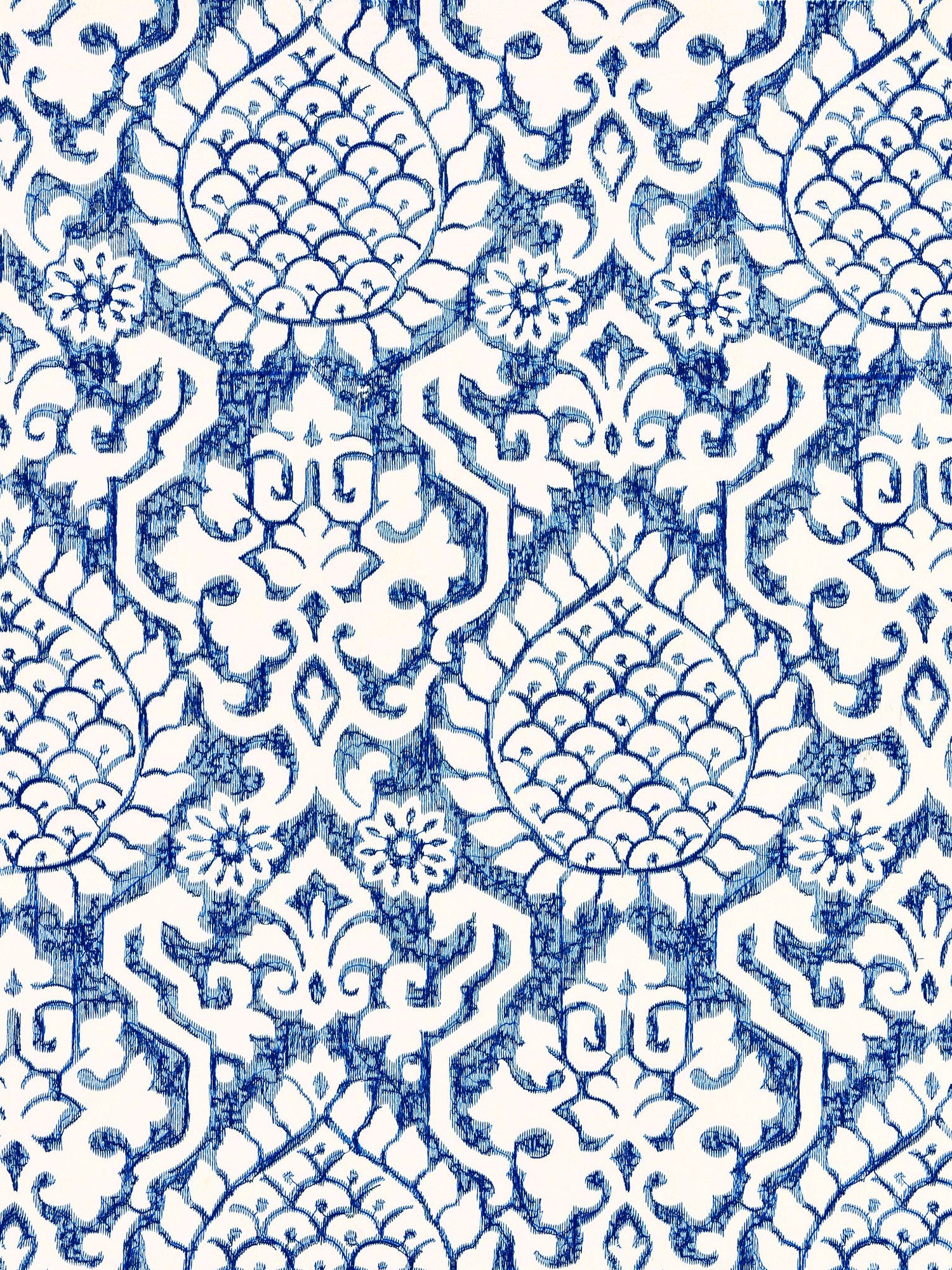 Surat Embroidery fabric in porcelain color - pattern number SC 000327217 - by Scalamandre in the Scalamandre Fabrics Book 1 collection