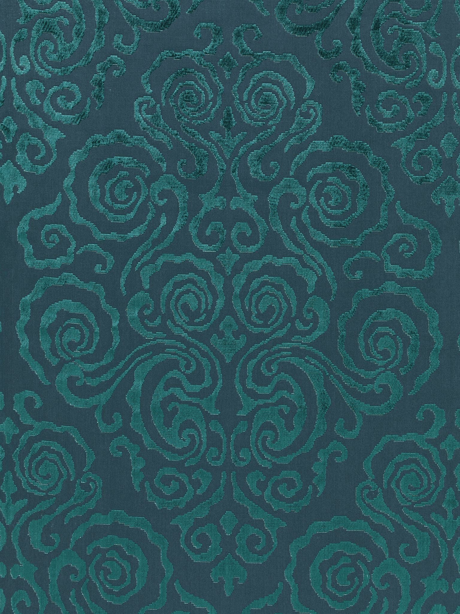 Cirrus Velvet Damask fabric in emerald color - pattern number SC 000327219 - by Scalamandre in the Scalamandre Fabrics Book 1 collection