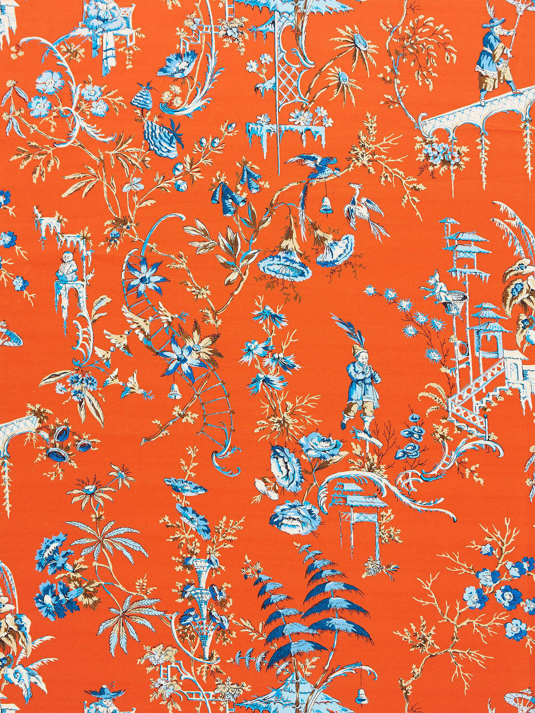 Nanjing fabric in mandarin color - pattern number SC 000416552 - by Scalamandre in the Scalamandre Fabrics Book 1 collection