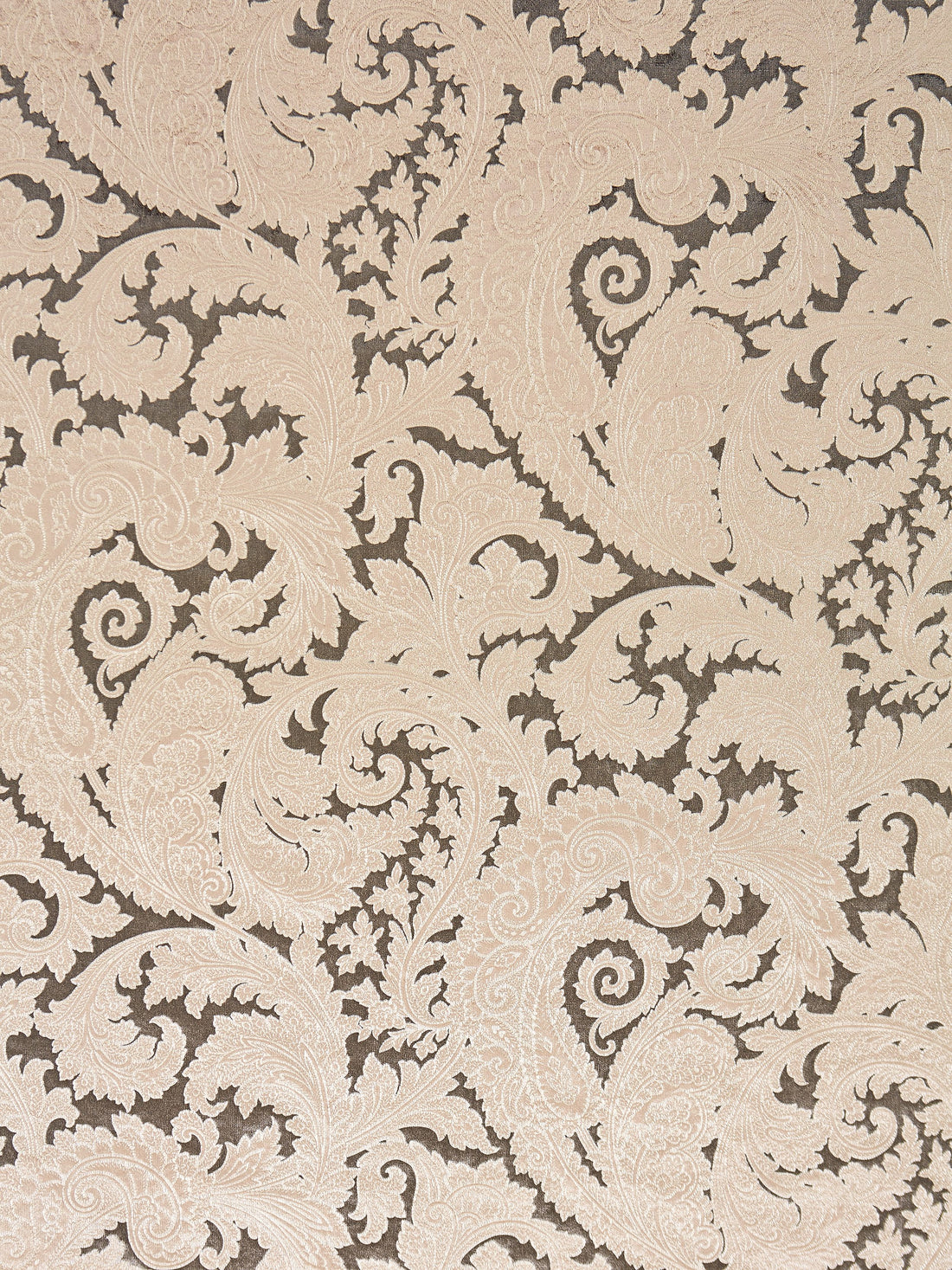 Palermo Velvet Paisley fabric in pewter color - pattern number SC 000416565 - by Scalamandre in the Scalamandre Fabrics Book 1 collection