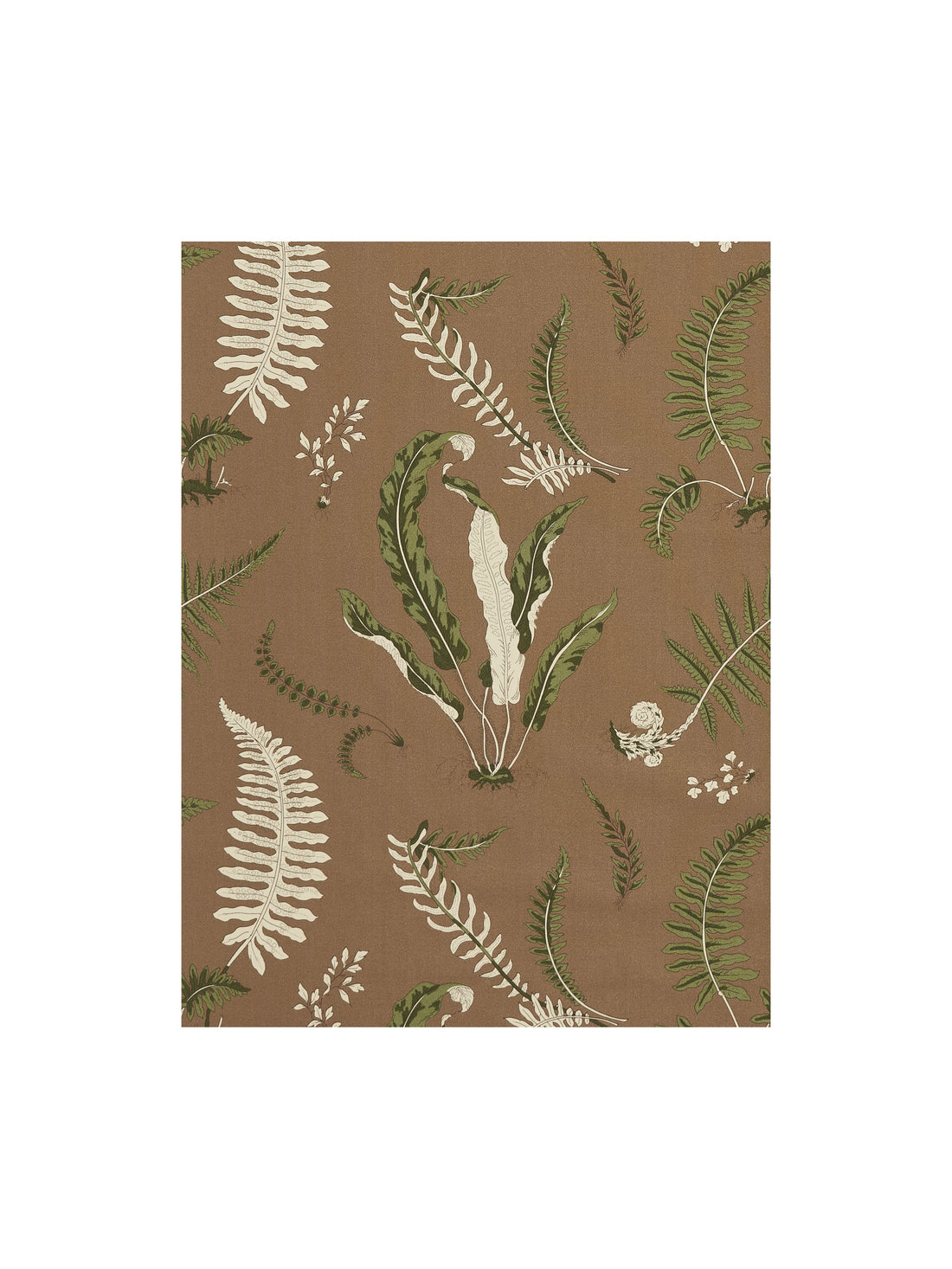 Elsie De Wolfe - Outdoor fabric in greens on brown color - pattern number SC000516425 - by Scalamandre in the Scalamandre Fabrics Book 2 collection