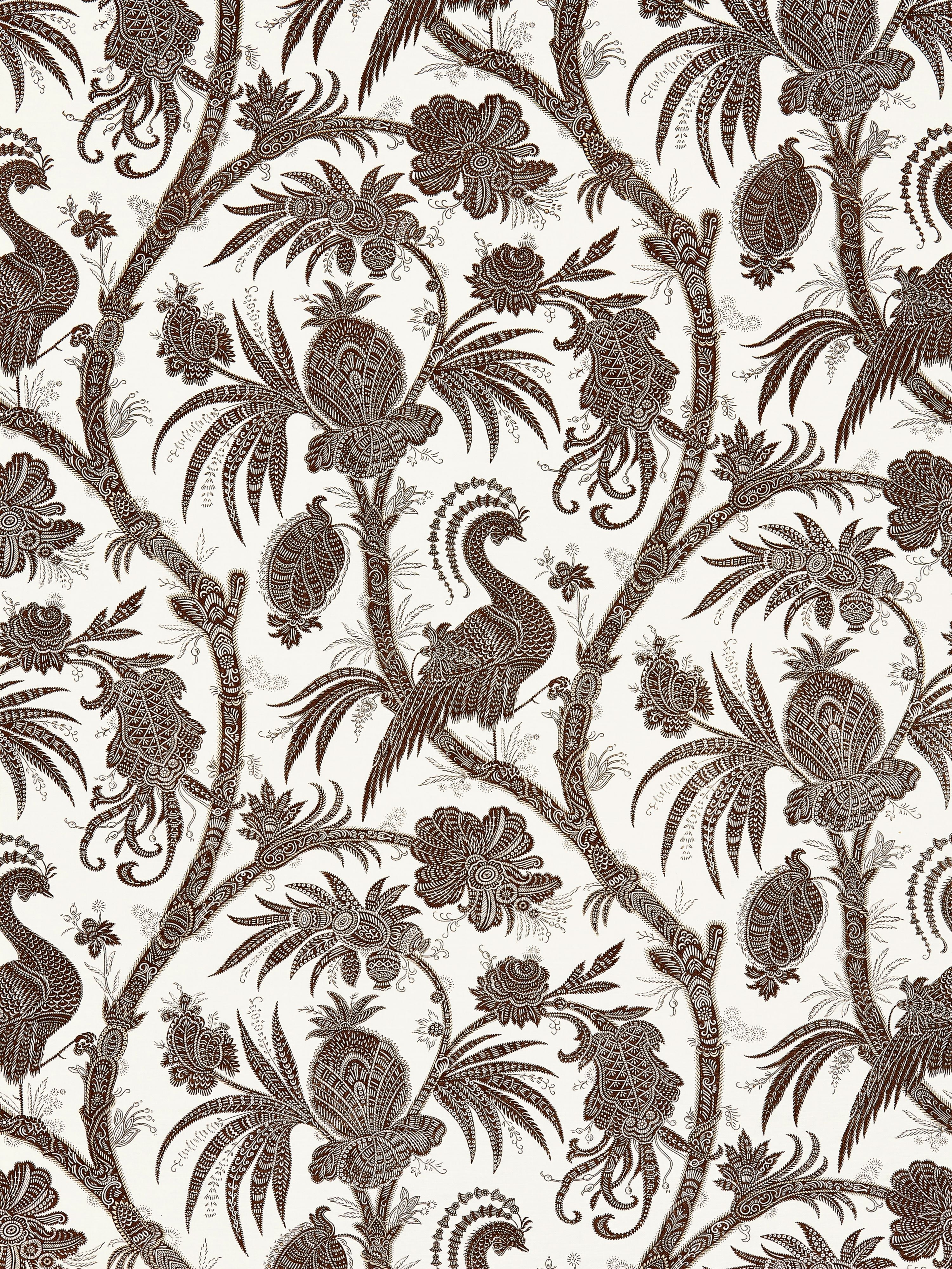 Java Peacock Pattern Balinese Peacock Linen Print Java SC000616575 Fabric by Scalamandre ...