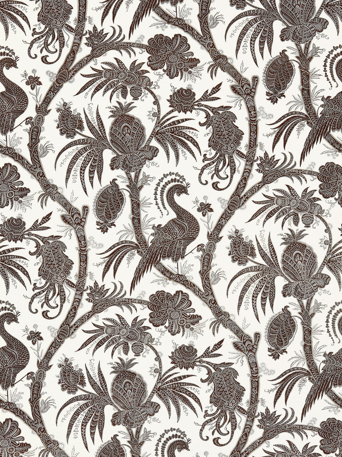 Balinese Peacock Linen Print fabric in java color - pattern number SC000616575 - by Scalamandre in the Scalamandre Fabrics Book 2 collection