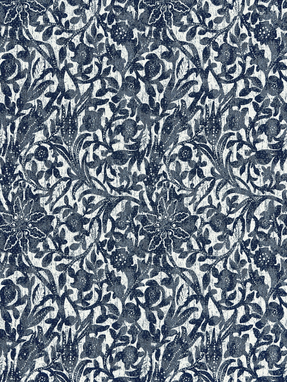 Bali Floral fabric in ultramarine color - pattern number SC000627195 - by Scalamandre in the Scalamandre Fabrics Book 2 collection