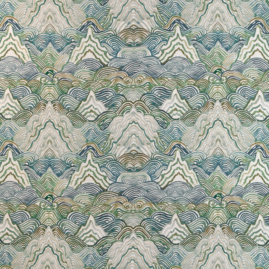 Shangri La fabric in verde color - pattern SHANGRI LA.3.0 - by Kravet Couture in the Casa Botanica collection