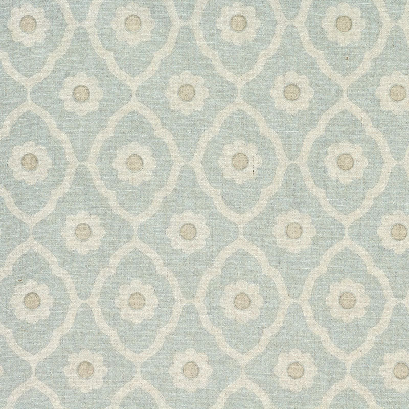 Soundess fabric in blue color - pattern number SOUN001 - by Schumacher in the Veere Grenney collection