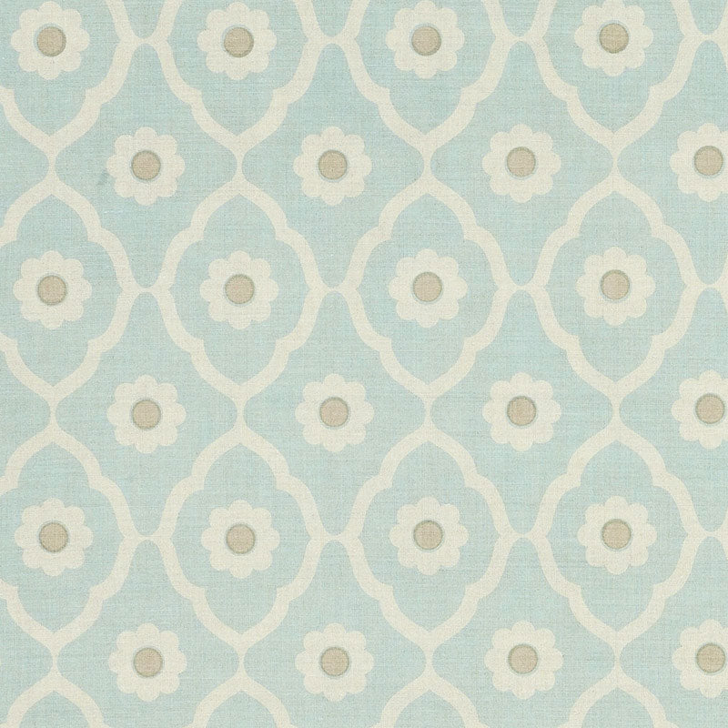 Soundess fabric in aqua color - pattern number SOUN003 - by Schumacher in the Veere Grenney collection