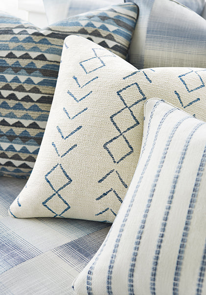 Pillow in Pillow in Thibaut Anasazi woven fabric in Midnight