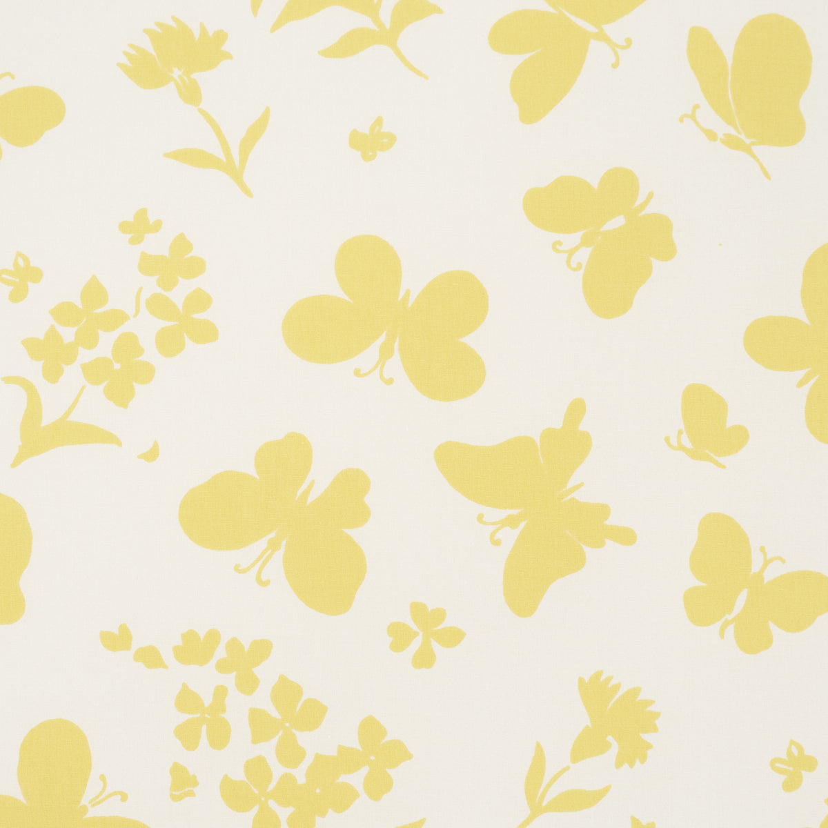 Butterflies fabric in buttercup color - pattern number TL400000 - by Schumacher in the Tillett collection