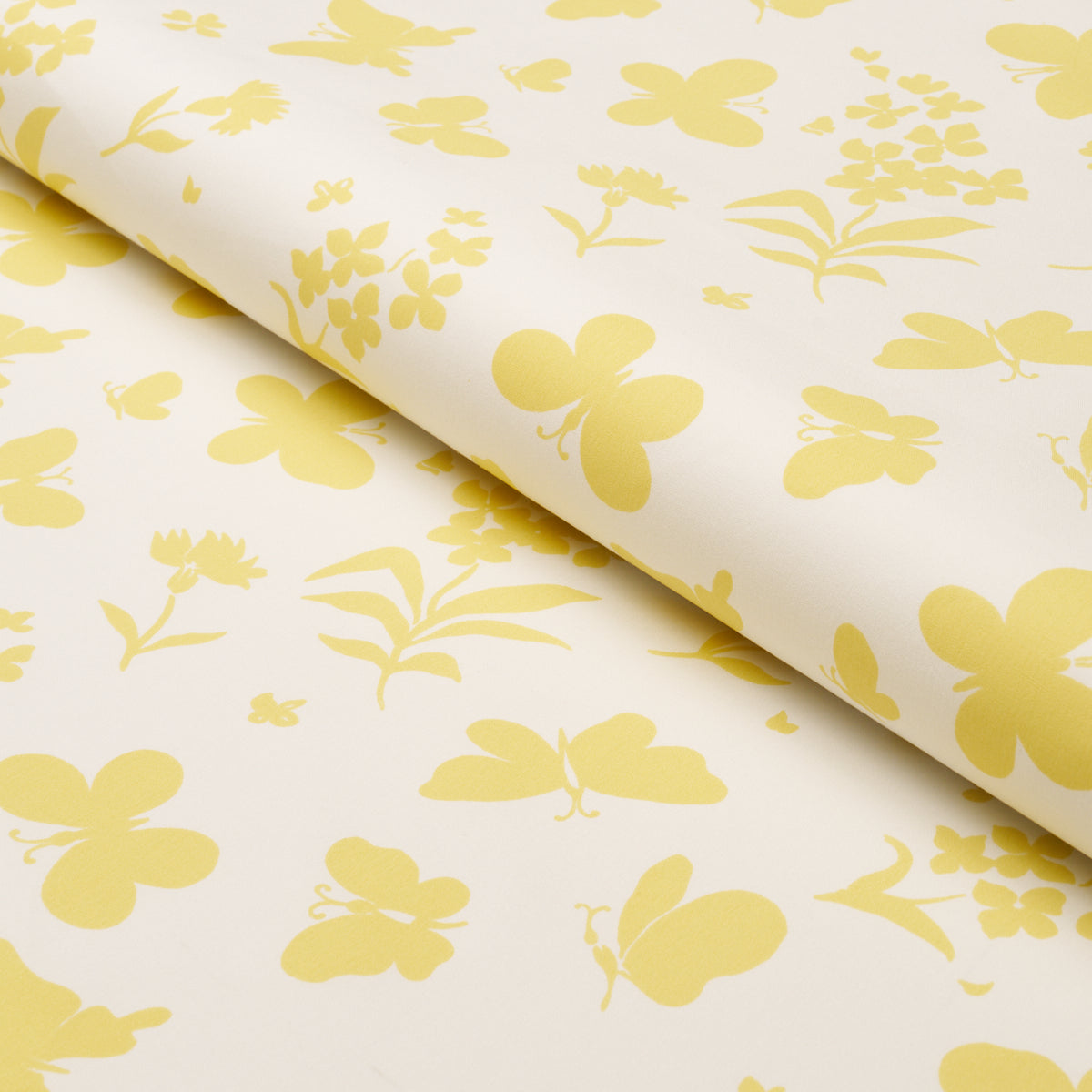 Butterflies fabric in buttercup color - pattern number TL400000 - by Schumacher in the Tillett collection