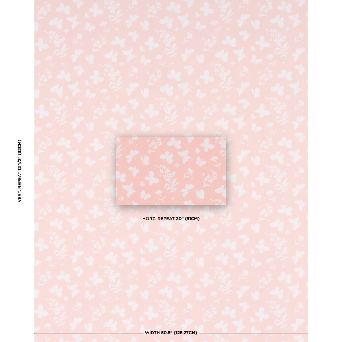 Butterflies fabric in peach color - pattern number TL400001 - by Schumacher in the Tillett collection