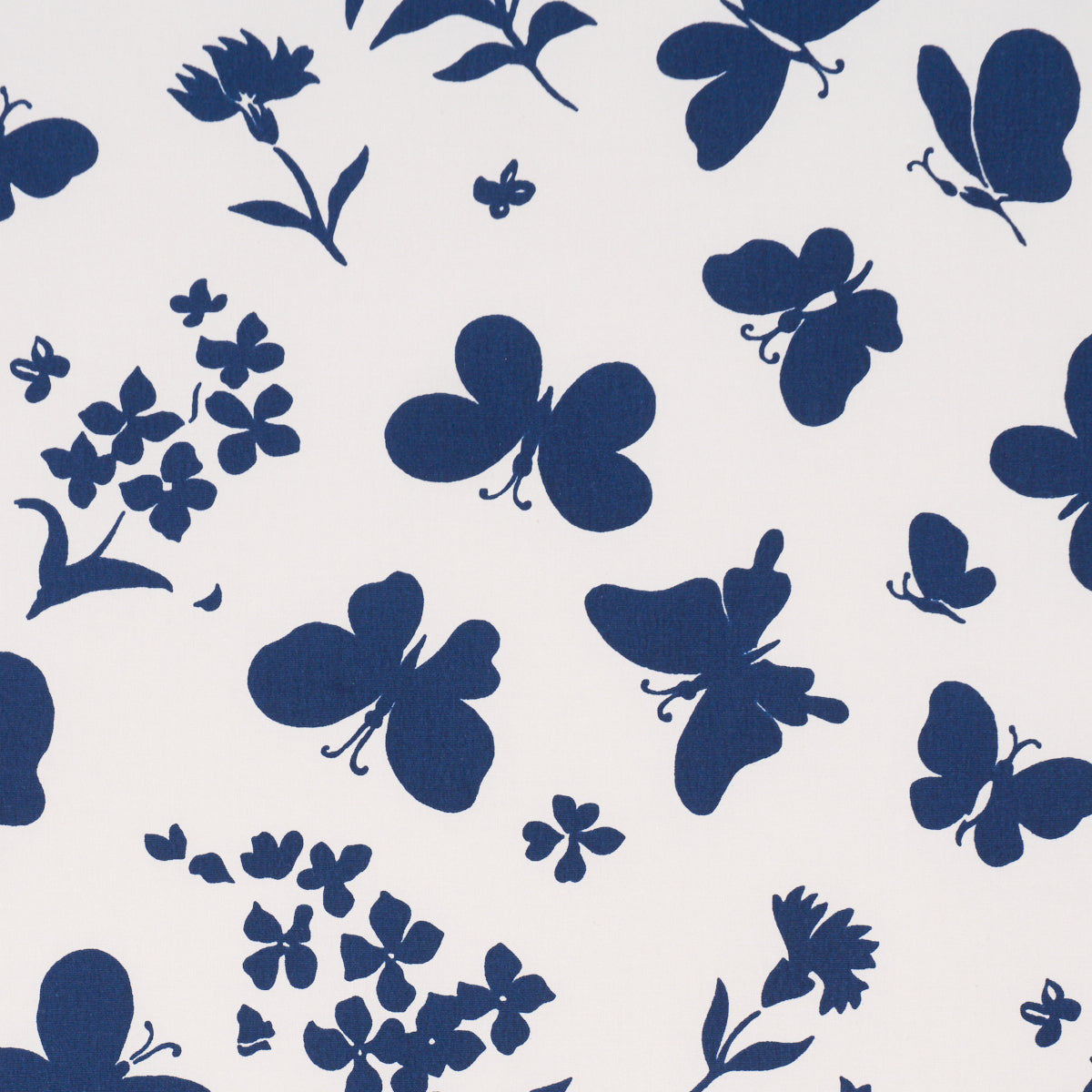 Butterflies fabric in navy color - pattern number TL400002 - by Schumacher in the Tillett collection