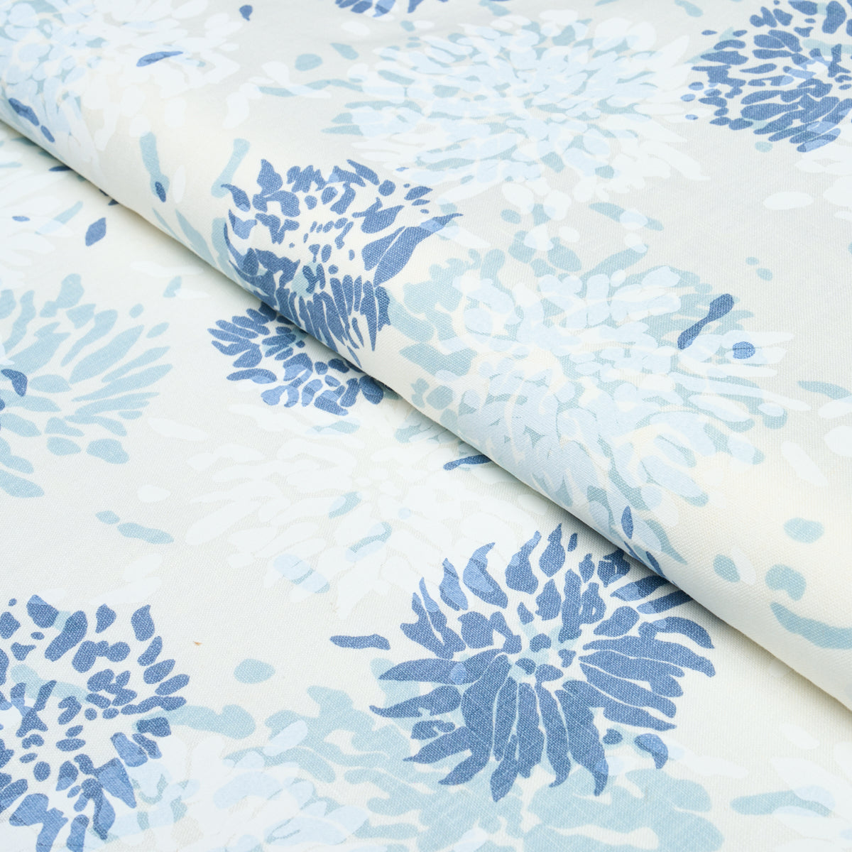 Chrysanthemum By Tillett fabric in blues color - pattern number TL400013 - by Schumacher in the Tillett collection