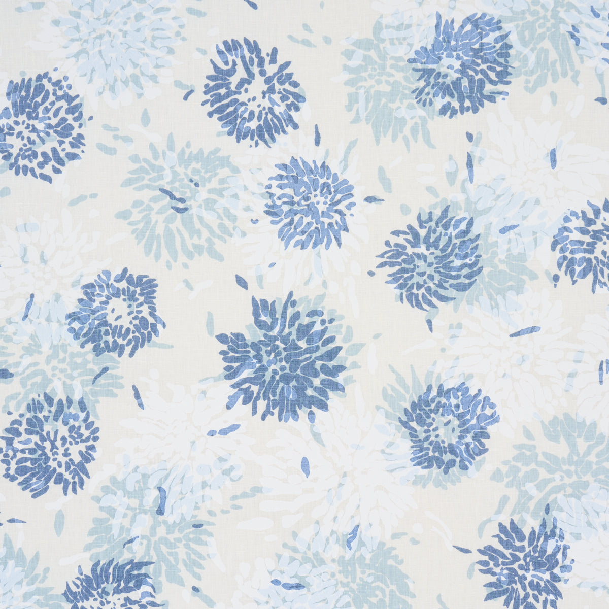 Chrysanthemum By Tillett fabric in blues color - pattern number TL400013 - by Schumacher in the Tillett collection