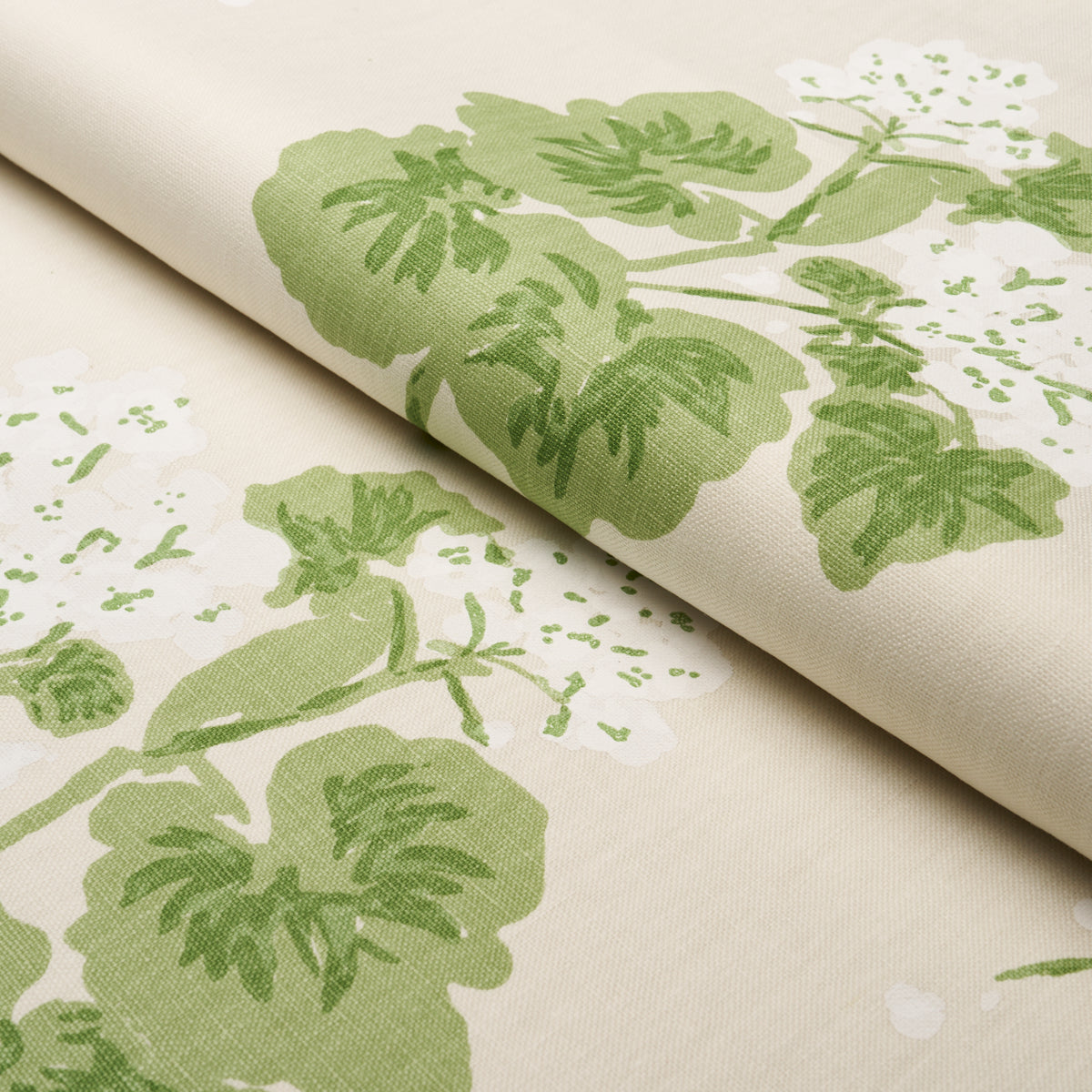 Geranium fabric in white on natural color - pattern number TL400020 - by Schumacher in the Tillett collection