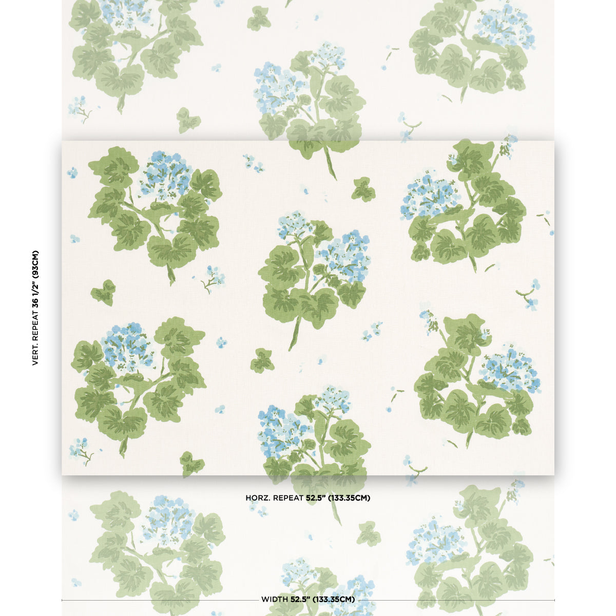 Geranium fabric in sky color - pattern number TL400023 - by Schumacher in the Tillett collection