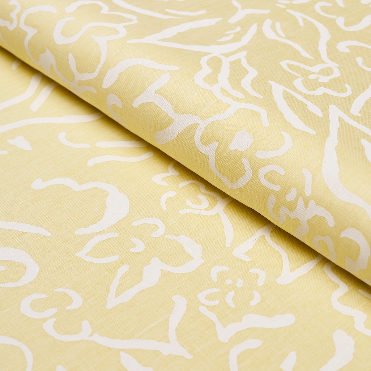 Matisse fabric in white on yellow color - pattern number TL400051 - by Schumacher in the Tillett collection