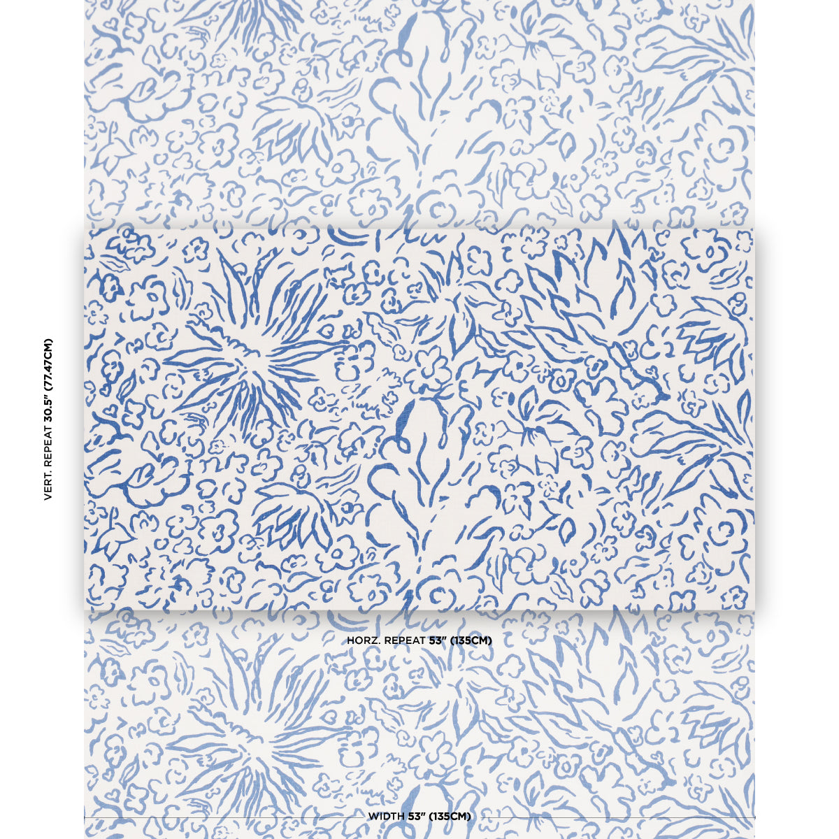 Matisse fabric in cobalt color - pattern number TL400053 - by Schumacher in the Tillett collection
