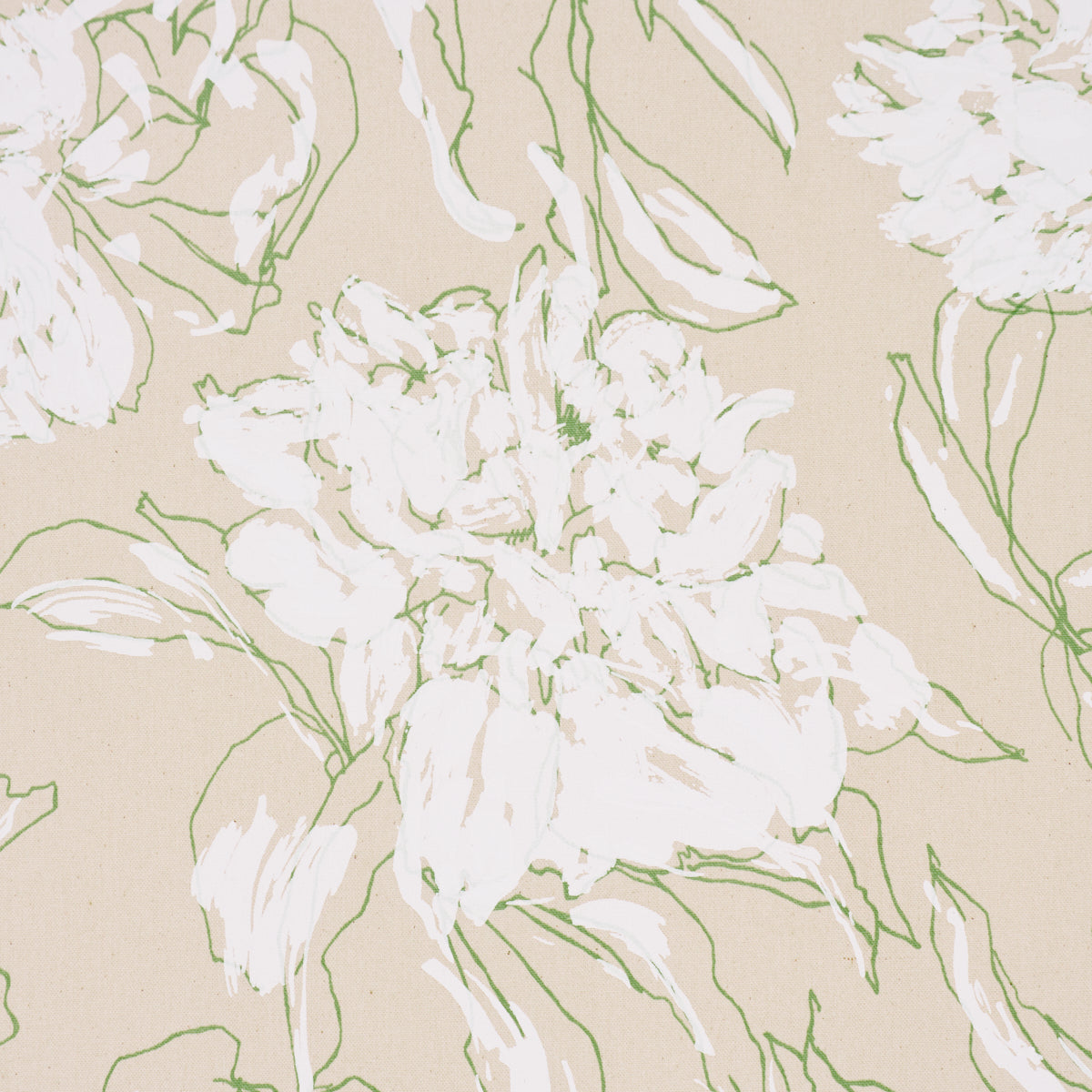 Peony Silhouette fabric in leaf color - pattern number TL400061 - by Schumacher in the Tillett collection