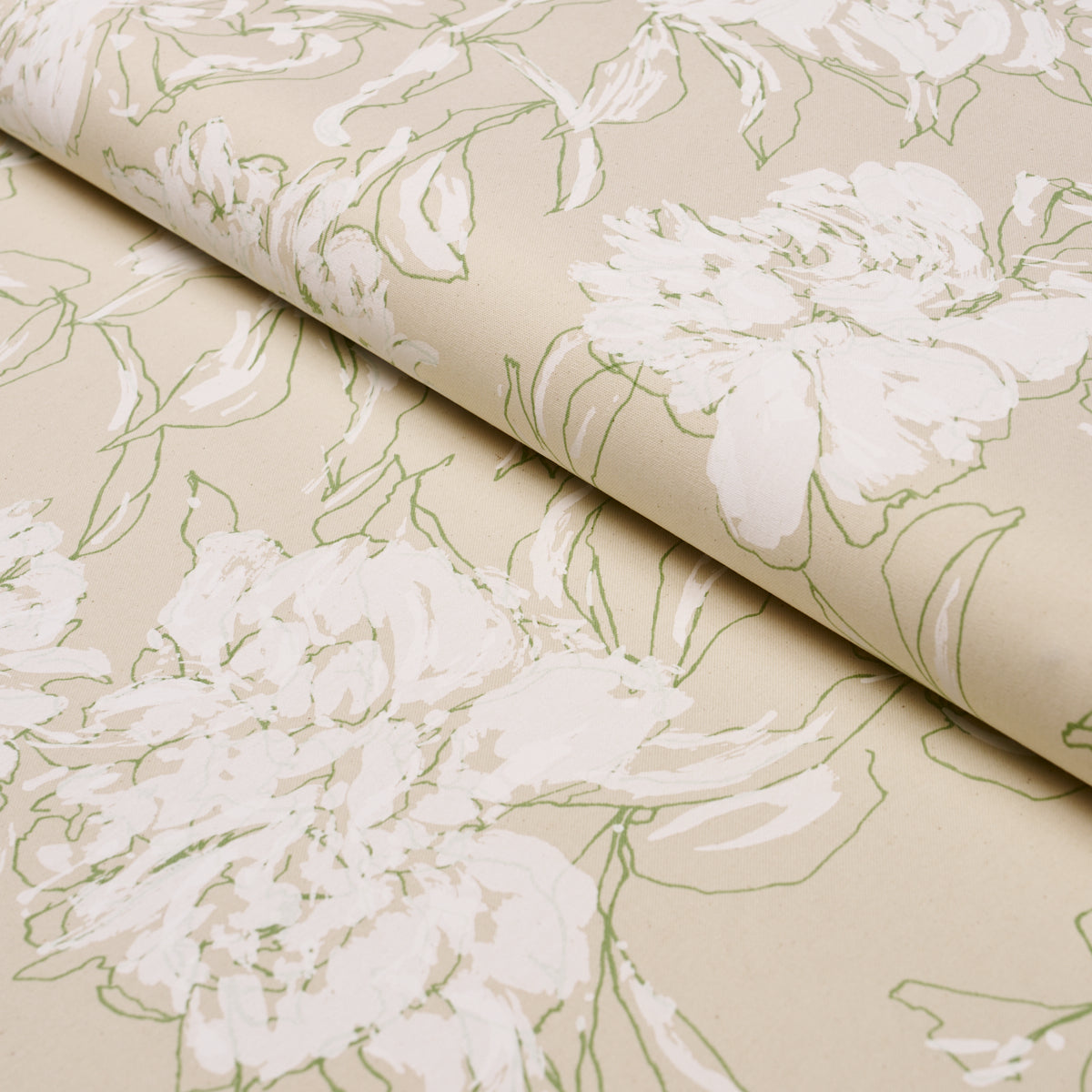 Peony Silhouette fabric in leaf color - pattern number TL400061 - by Schumacher in the Tillett collection