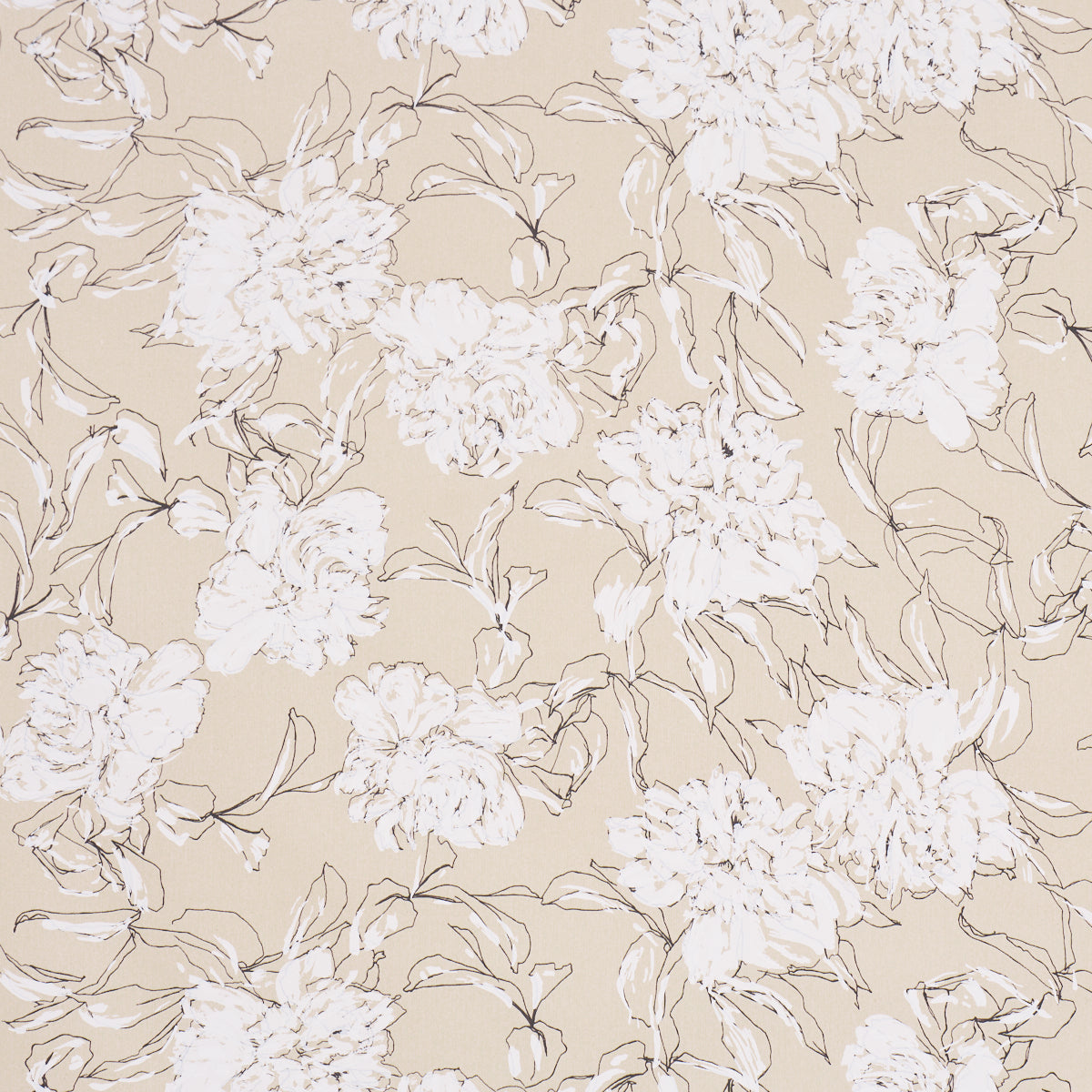 Peony Silhouette fabric in graphite color - pattern number TL400062 - by Schumacher in the Tillett collection