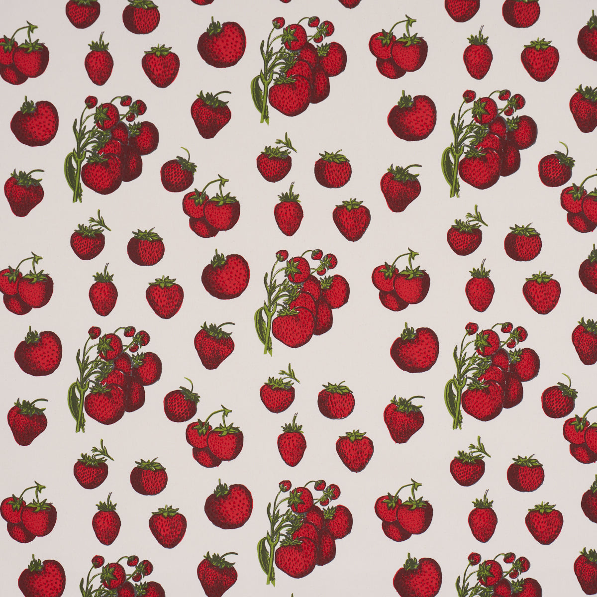 Strawberry Fields fabric in red color - pattern number TL400081 - by Schumacher in the Tillett collection